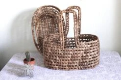1970s Woven Lidded Basket With Handles 17 1970s Woven Lidded Basket With Handles -CHAIRISH Shop 1970s woven lidded basket with handles 3184