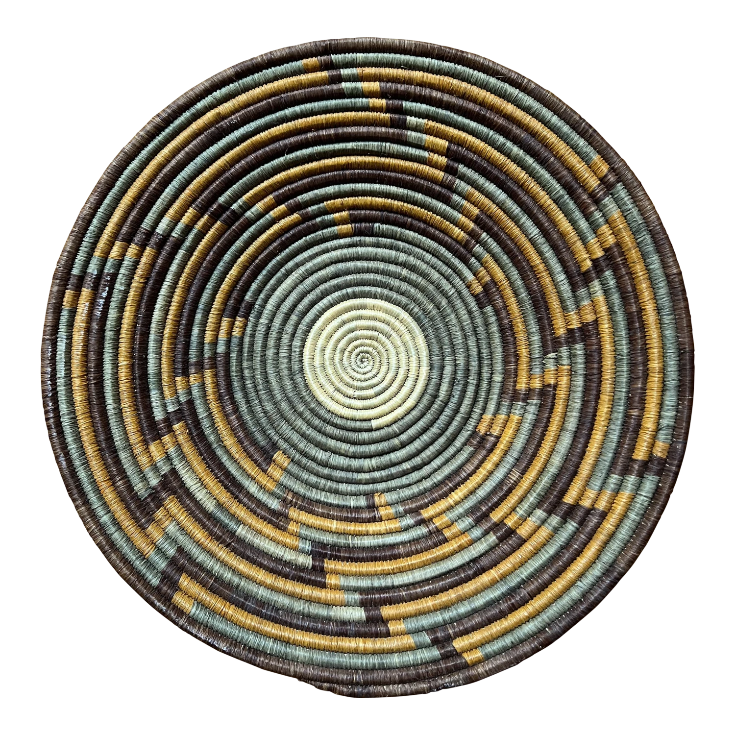 1980s African Hand-Made Geometric Pattern Woven Basket 3 1980s African Hand-Made Geometric Pattern Woven Basket