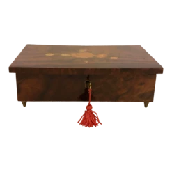 1980s Arabesque Italian Hand Crafted Inlaid Wood Jewelry Box