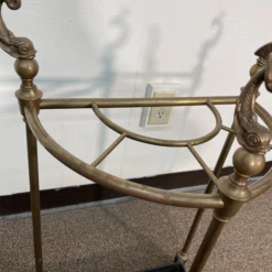 1980s Brass Fish Umbrella Stand With Iron Base -CHAIRISH Shop 1980s brass fish umbrella stand with iron base 7029