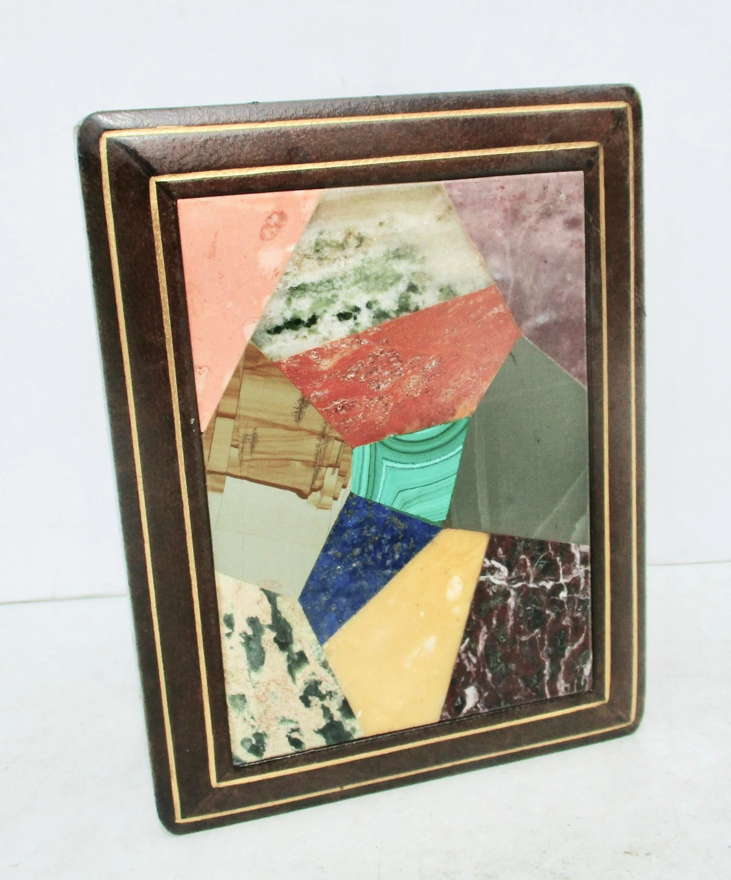 1980s Marble Specimen Leather Vanity Box Italian 5 1980s Marble Specimen Leather Vanity Box Italian - Image 3