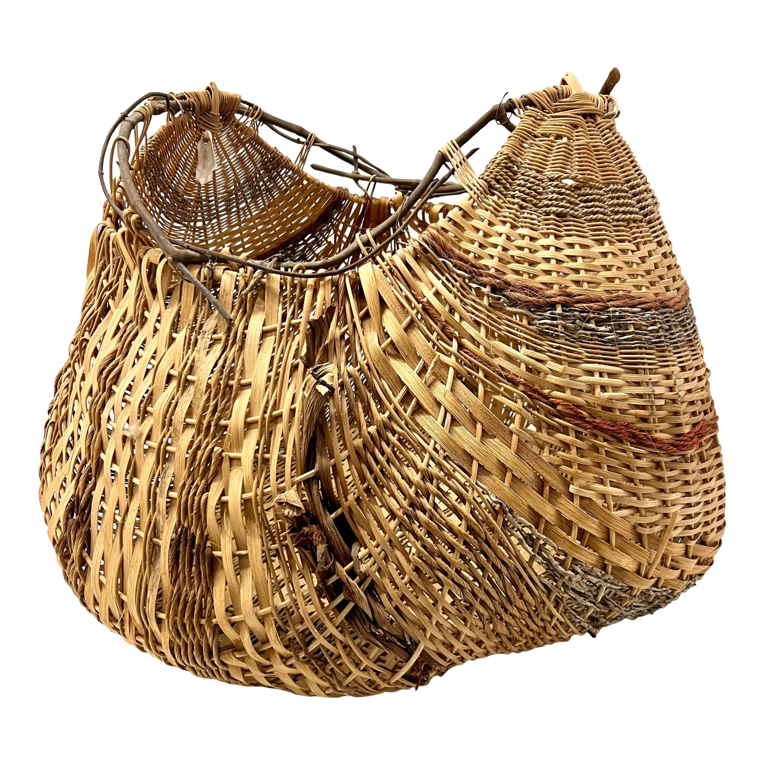 1980s Sculptural Large Organic Reed And Willow Woven Basket 3 1980s Sculptural Large Organic Reed And Willow Woven Basket