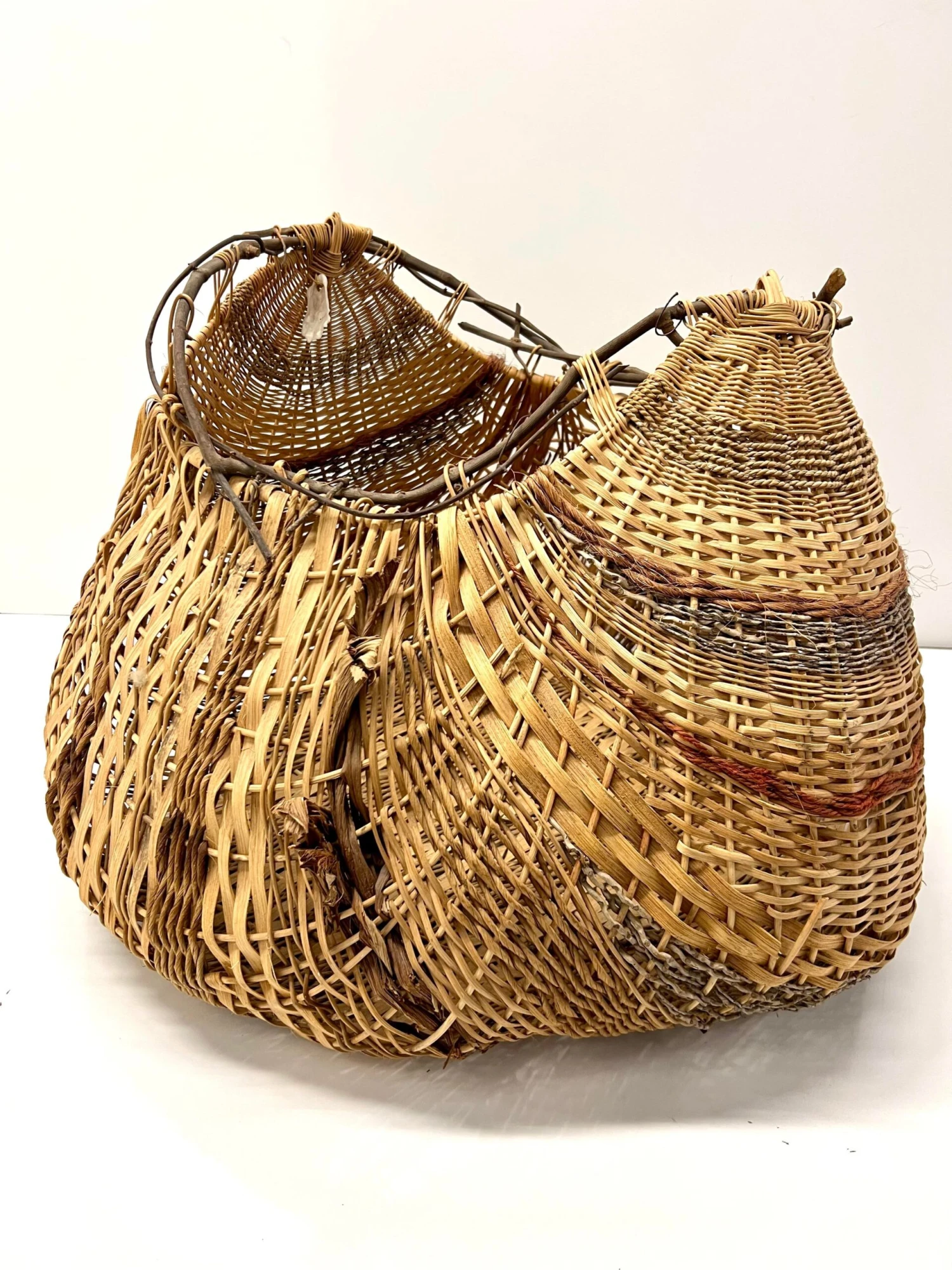 1980s Sculptural Large Organic Reed And Willow Woven Basket 9 1980s Sculptural Large Organic Reed And Willow Woven Basket - Image 7