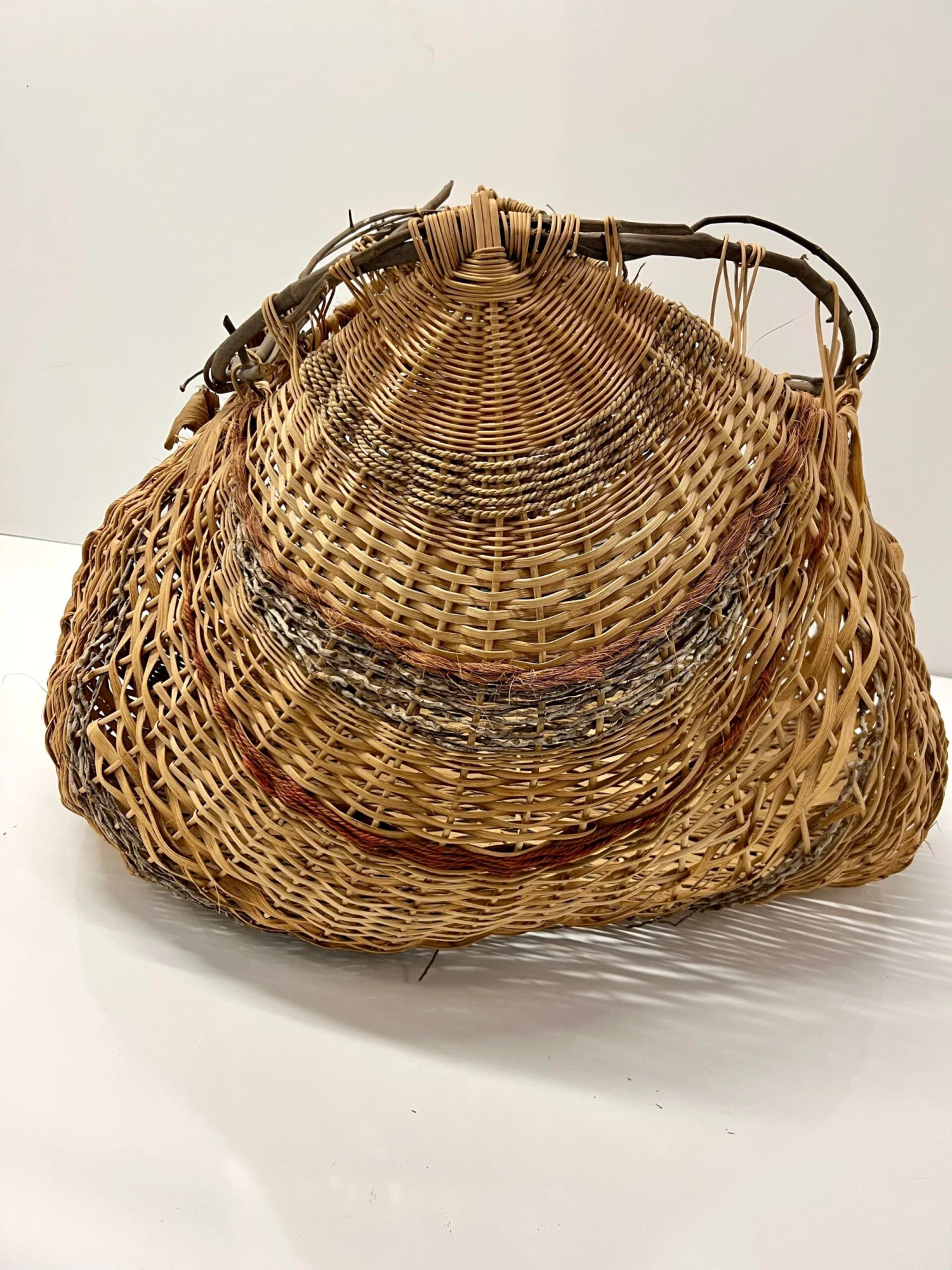 1980s Sculptural Large Organic Reed And Willow Woven Basket 7 1980s Sculptural Large Organic Reed And Willow Woven Basket - Image 5