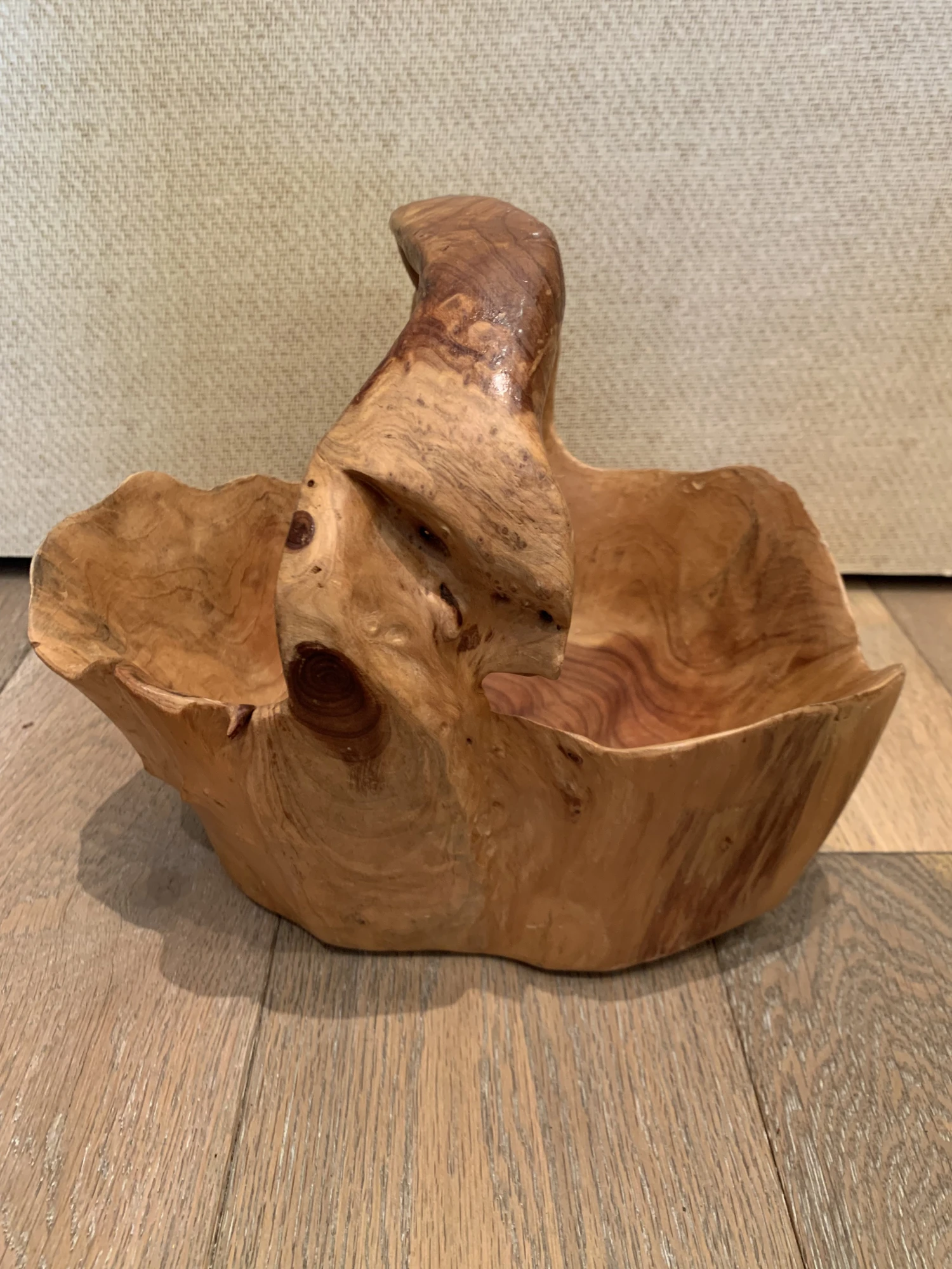 1980s Vintage Burl Wood Basket 6 1980s Vintage Burl Wood Basket - Image 4