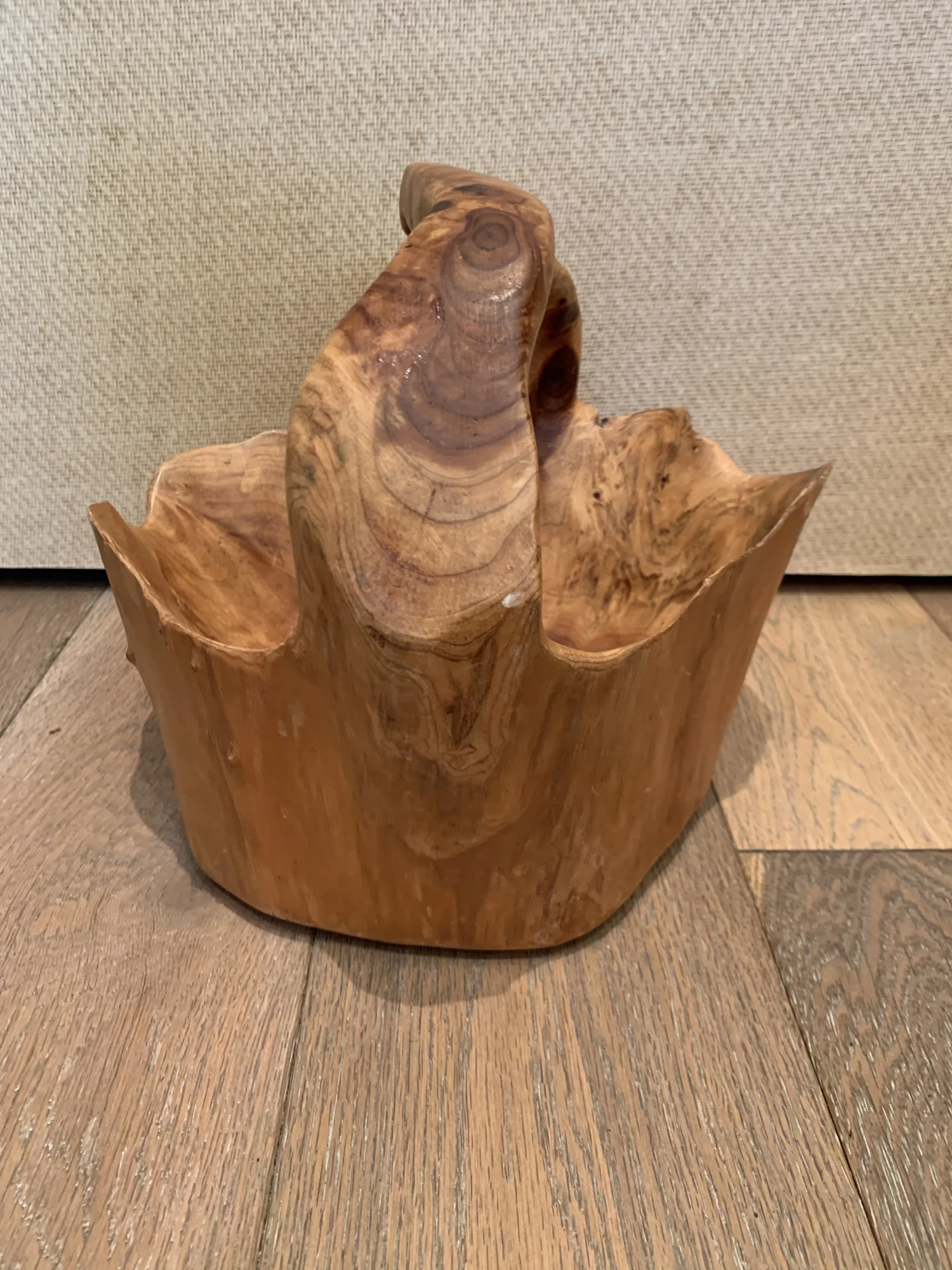 1980s Vintage Burl Wood Basket 8 1980s Vintage Burl Wood Basket - Image 6