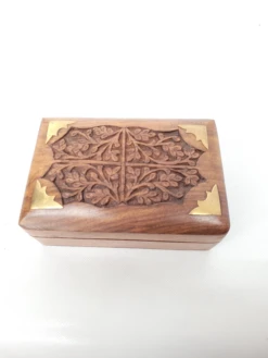 1980s Vintage Miniature Brass & Wood Box -CHAIRISH Shop 1980s vintage miniature brass and wood box 2137