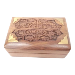 1980s Vintage Miniature Brass & Wood Box