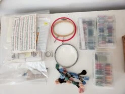 1980s Vintage Wicker Basket With Cross Stich Kit 15 1980s Vintage Wicker Basket With Cross Stich Kit -CHAIRISH Shop 1980s vintage wicker basket with cross stich kit 9966