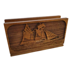 1980s Wooden Engraved Sailboat Letter Holder -CHAIRISH Shop 1980s wooden engraved sailboat letter holder 1408