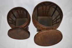 1980s Woven Decorative / Storage Baskets With Lids - Set Of 2 -CHAIRISH Shop 1980s woven decorative storage baskets with lids set of 2 0381