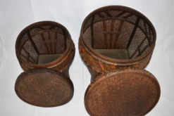 1980s Woven Decorative / Storage Baskets With Lids - Set Of 2 -CHAIRISH Shop 1980s woven decorative storage baskets with lids set of 2 2592