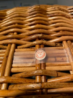 1990s Stiles Brothers For Bauer International Leather Trim Basket -CHAIRISH Shop 1990s stiles brothers for bauer international leather trim basket 6284