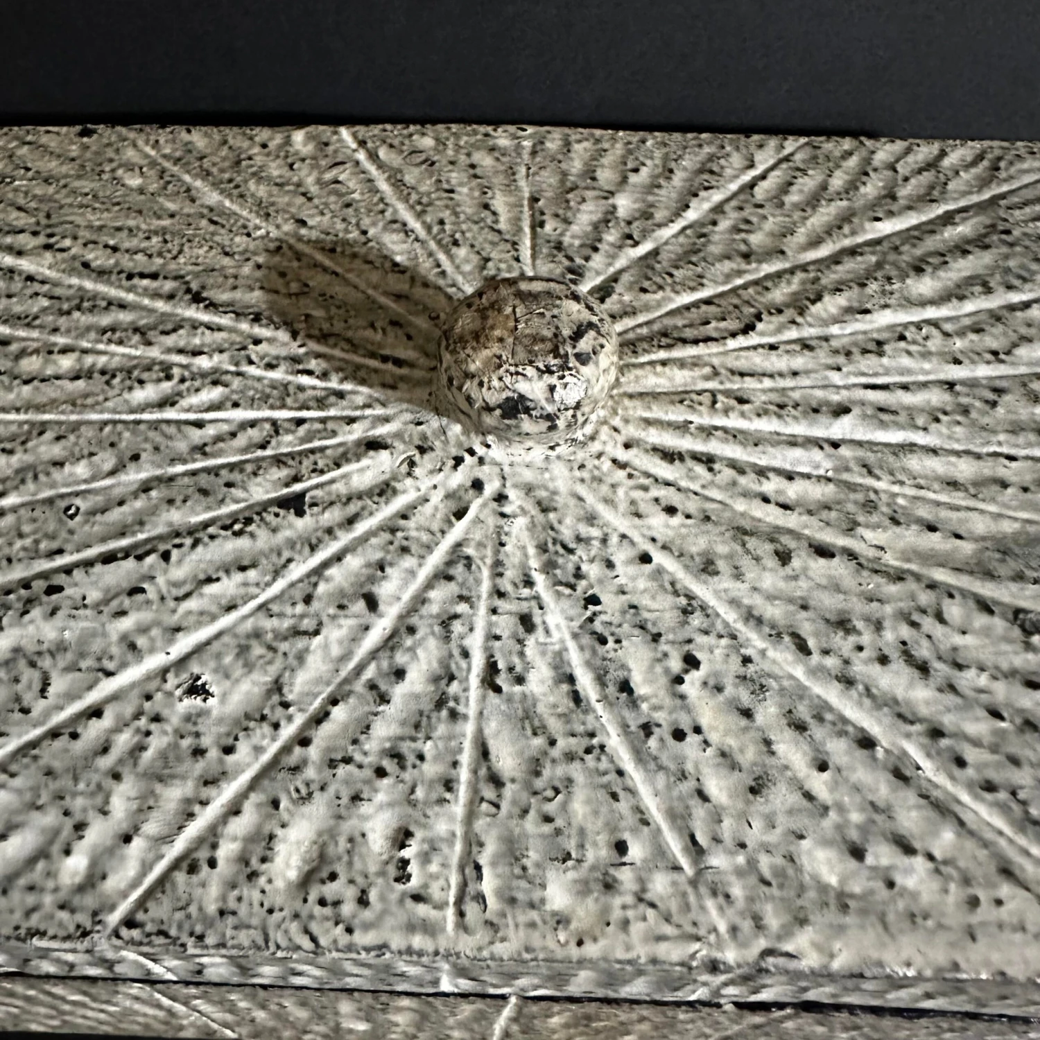 1990s Vintage Carved Wood Box With Lid Gray White & Black 6 1990s Vintage Carved Wood Box With Lid Gray White & Black - Image 4