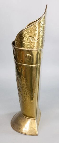 19th C. French Heraldic Hammered Brass Repoussé Grape Hod Umbrella Stand -CHAIRISH Shop 19th c french heraldic hammered brass repousse grape hod umbrella stand 9676