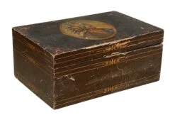 19th Century Antique Folk Art Painted Document Box Depicting Native American War Chief -CHAIRISH Shop 19th century antique folk art painted document box depicting native american war chief 3048