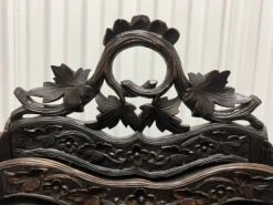 19th Century Antique German Or Swiss Black Forest Hand Carved 3 Section Foliate Canterbury With Handle -CHAIRISH Shop 19th century antique german or swiss black forest hand carved 3 section foliate canterbury with handle 2363