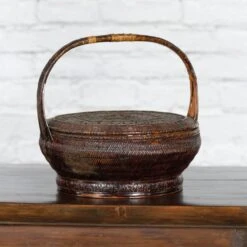 19th Century Chinese Qing Dynasty Handwoven Rattan & Bamboo Handled Basket -CHAIRISH Shop 19th century chinese qing dynasty handwoven rattan and bamboo handled basket 1688