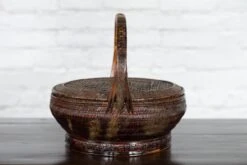 19th Century Chinese Qing Dynasty Handwoven Rattan & Bamboo Handled Basket -CHAIRISH Shop 19th century chinese qing dynasty handwoven rattan and bamboo handled basket 1742