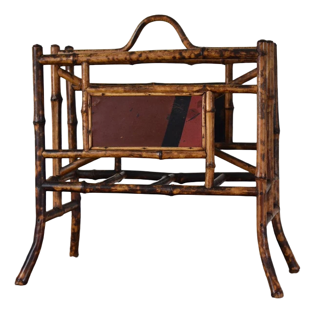 19th Century Chinoiserie Bamboo Magazine Rack 3 19th Century Chinoiserie Bamboo Magazine Rack