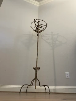 19th Century French Hotel Industrial Revolving Wrought Iron Coat Rack -CHAIRISH Shop 19th century french hotel industrial revolving wrought iron coat rack 2049