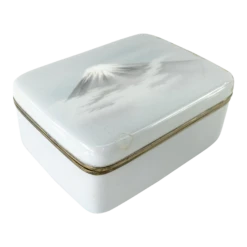 19th Century Japanese Wireless Cloisonne Enamel Box With Mt. Fuji By Ando
