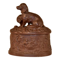 19th Century Terracotta Box With Dogs