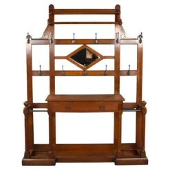 19th Century Victorian Arts & Crafts Oak Hallstand -CHAIRISH Shop 19th century victorian arts and crafts oak hallstand 5991