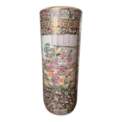 20th Century Asian Famille Rose Umbrella Stand