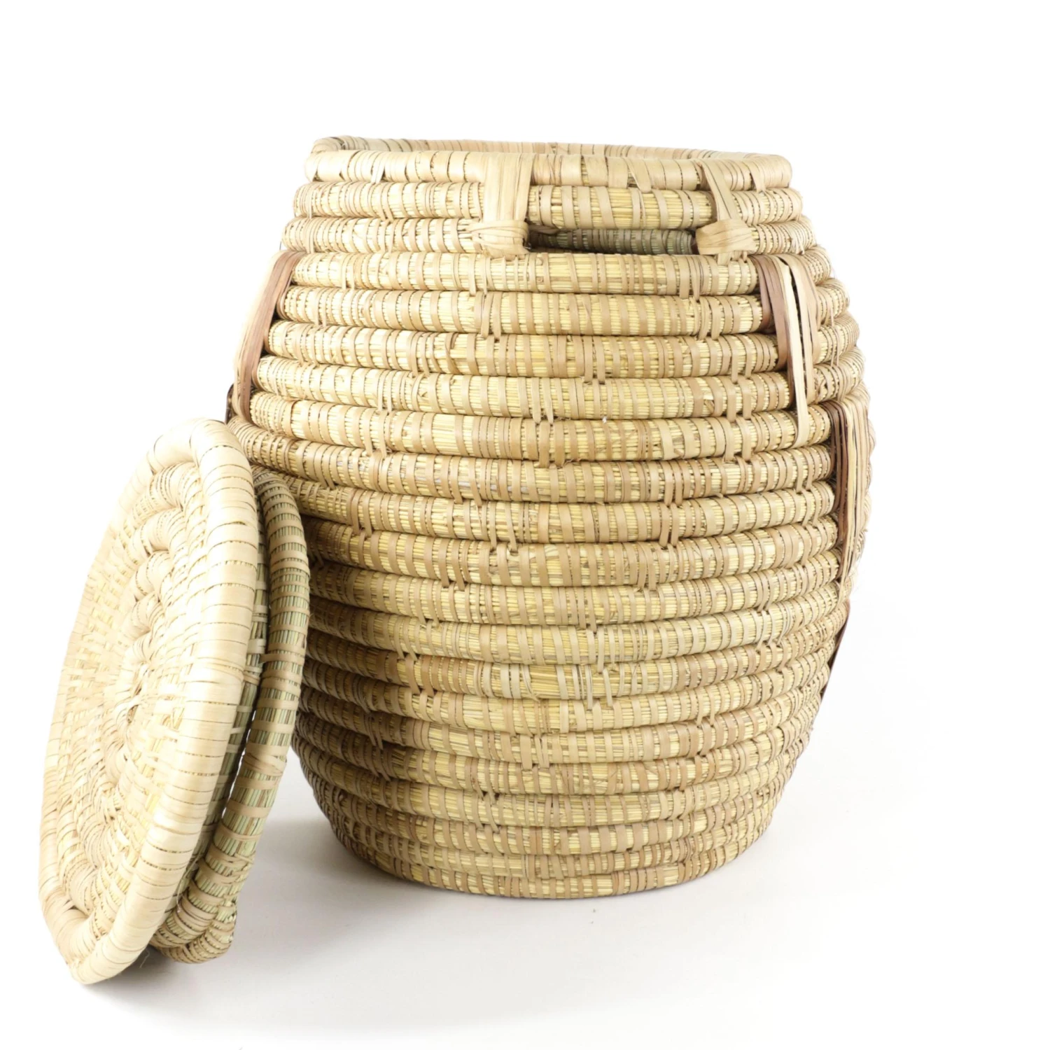 African Lidded Coiled Basket 7 African Lidded Coiled Basket - Image 5