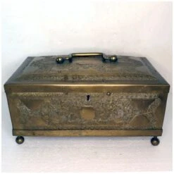 Anglo Indian Chased Brass Casket Desk Box -CHAIRISH Shop anglo indian chased brass casket desk box 4464