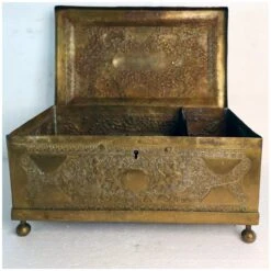 Anglo Indian Chased Brass Casket Desk Box -CHAIRISH Shop anglo indian chased brass casket desk box 5880