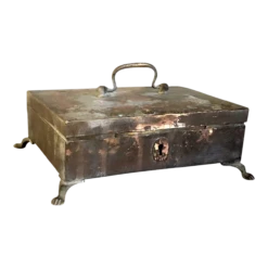 Anglo Indian Regency Patinated Brass Desk Box