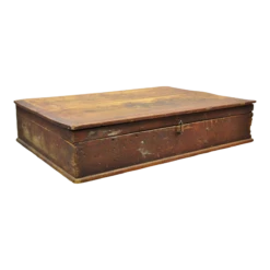 Antique 19th C American Primitive Wooden Distressed Paint Storage Tool Work Box