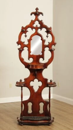 Antique 19th C. Victorian Walnut Hall Tree With Mirror -CHAIRISH Shop antique 19th c victorian walnut hall tree with mirror 5852