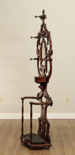 Antique 19th C. Victorian Walnut Hall Tree With Mirror -CHAIRISH Shop antique 19th c victorian walnut hall tree with mirror 9973