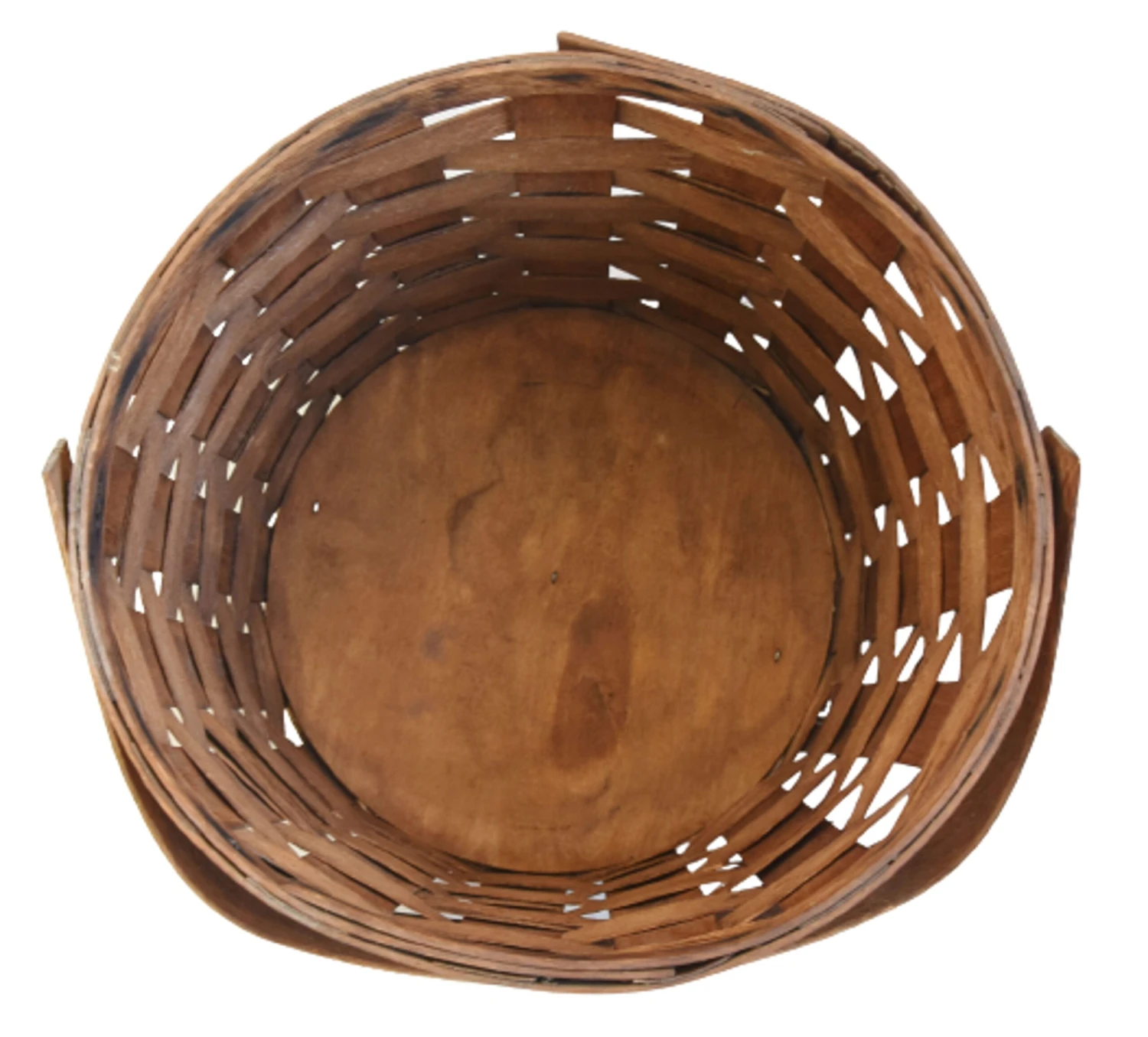 Antique 19th-Century Woven Wood Splint Gathering Basket With Handle 9 Antique 19th-Century Woven Wood Splint Gathering Basket With Handle - Image 7