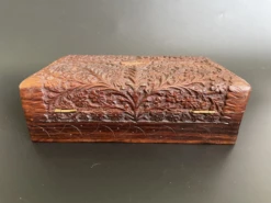 Antique Anglo-Indian Kashmir Walnut Wood Carving Floral Trinket - Jewelry Box -CHAIRISH Shop antique anglo indian kashmir walnut wood carving floral trinket jewelry box 4451