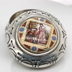 Antique Austrian Silver & Enamel Snuff Or Patch Box -CHAIRISH Shop antique austrian silver and enamel snuff or patch box 8688