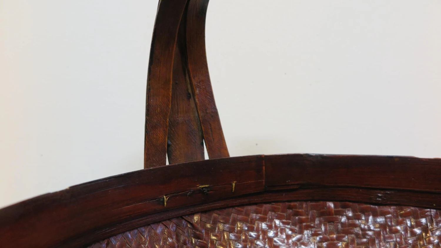 Antique Chinese Bamboo & Rattan Basket 5 Antique Chinese Bamboo & Rattan Basket - Image 3
