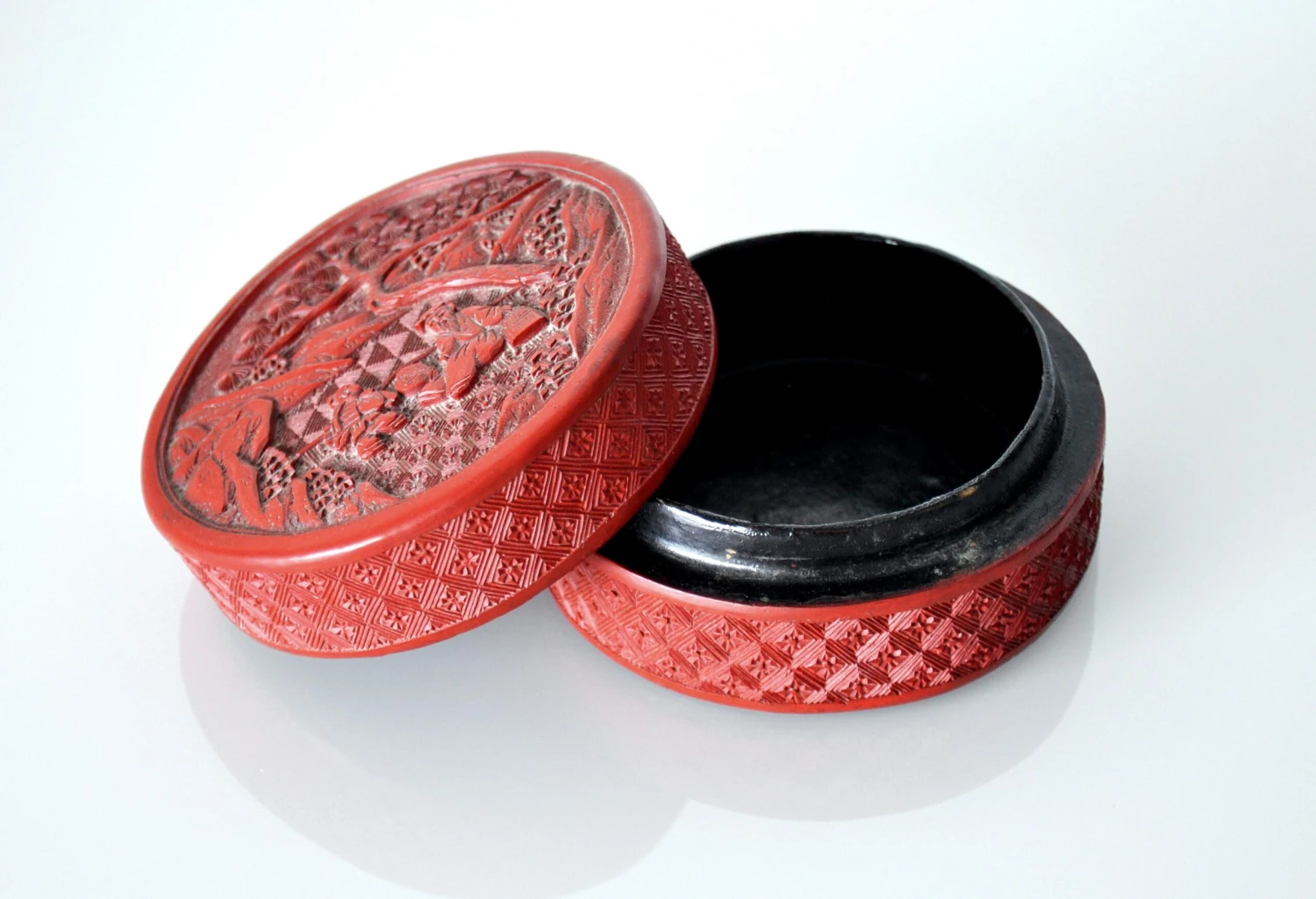 Antique Chinese Cinnabar Box 4 Antique Chinese Cinnabar Box - Image 2