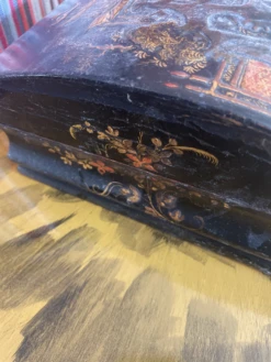 Antique Chinese Export Chinoiserie Black Lacquer Box -CHAIRISH Shop antique chinese export chinoiserie black lacquer box 7777