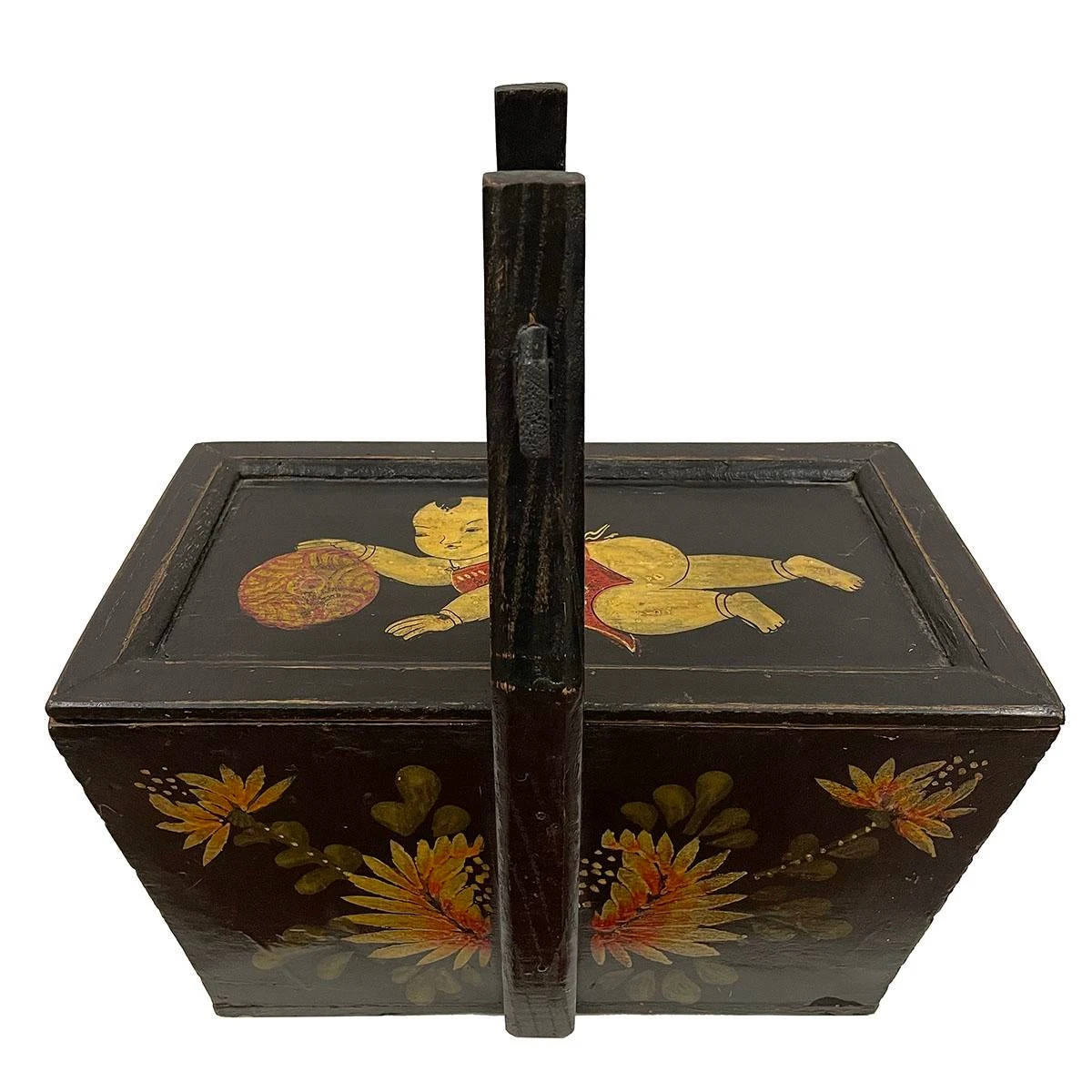 Antique, Chinese Hand Painted Meal Delivery And Lunch Box 11 Antique, Chinese Hand Painted Meal Delivery And Lunch Box - Image 9