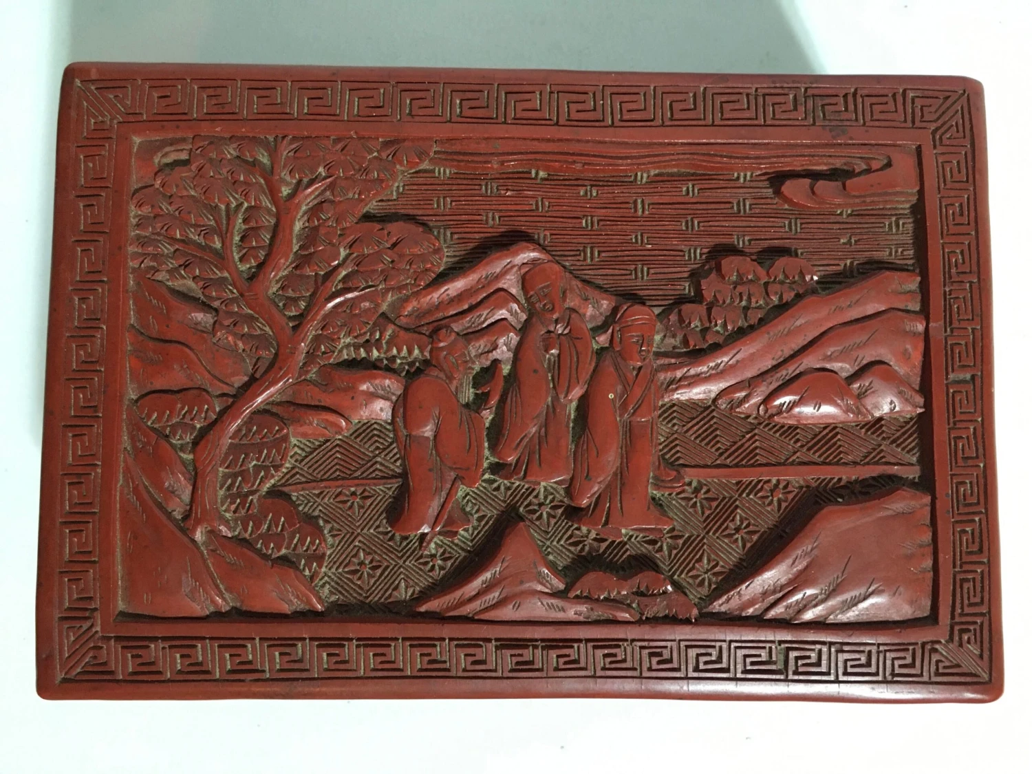 Antique Chinese Red Cinnabar Box 6 Antique Chinese Red Cinnabar Box - Image 4