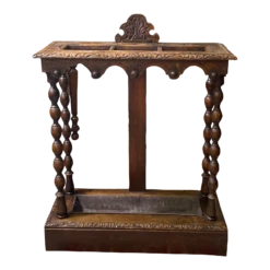 Antique Circa 1860 English Bobbin Twist Carved Stick Stand