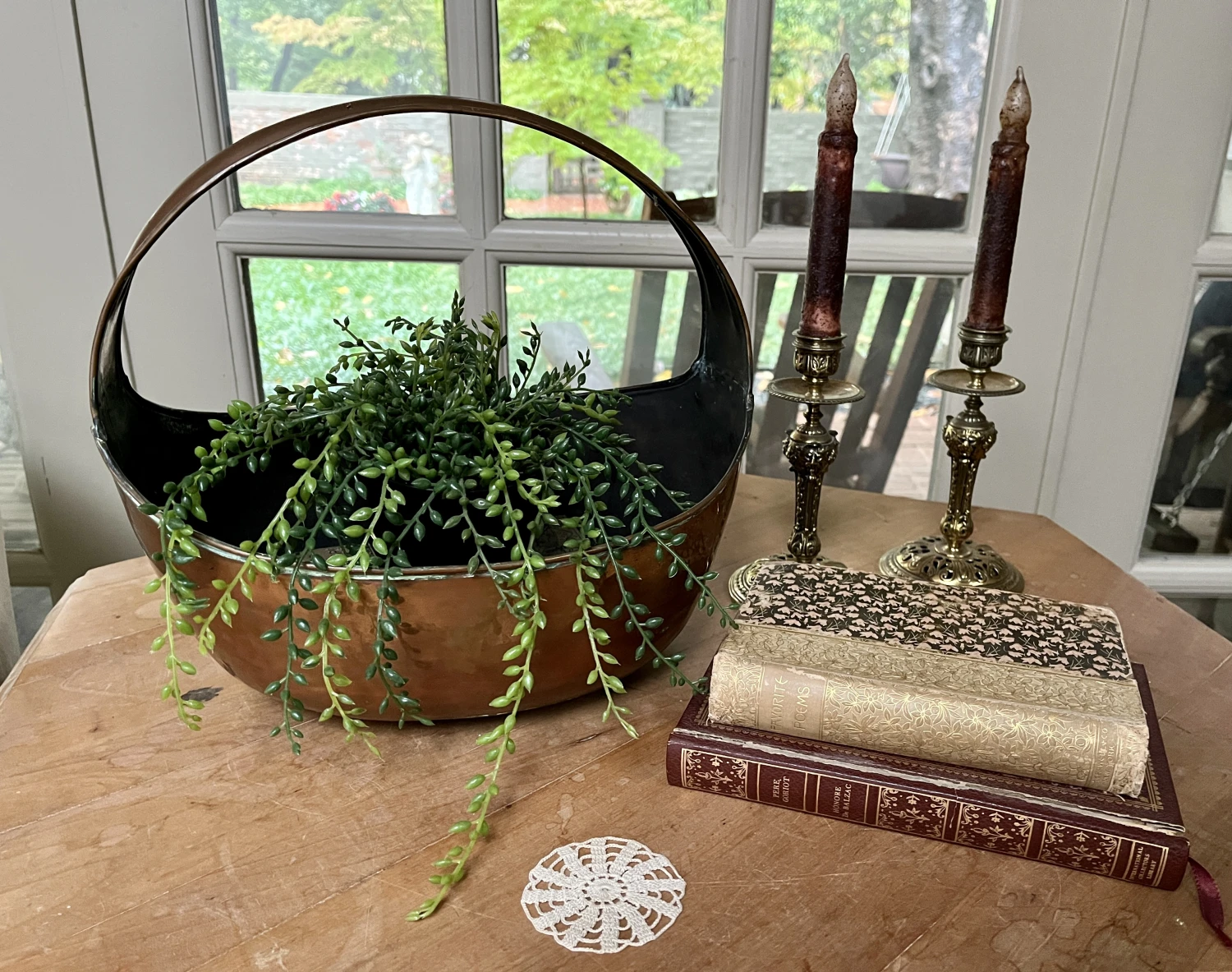 Antique Copper Basket W/Dovetail Crimped Seams 4 Antique Copper Basket W/Dovetail Crimped Seams - Image 2