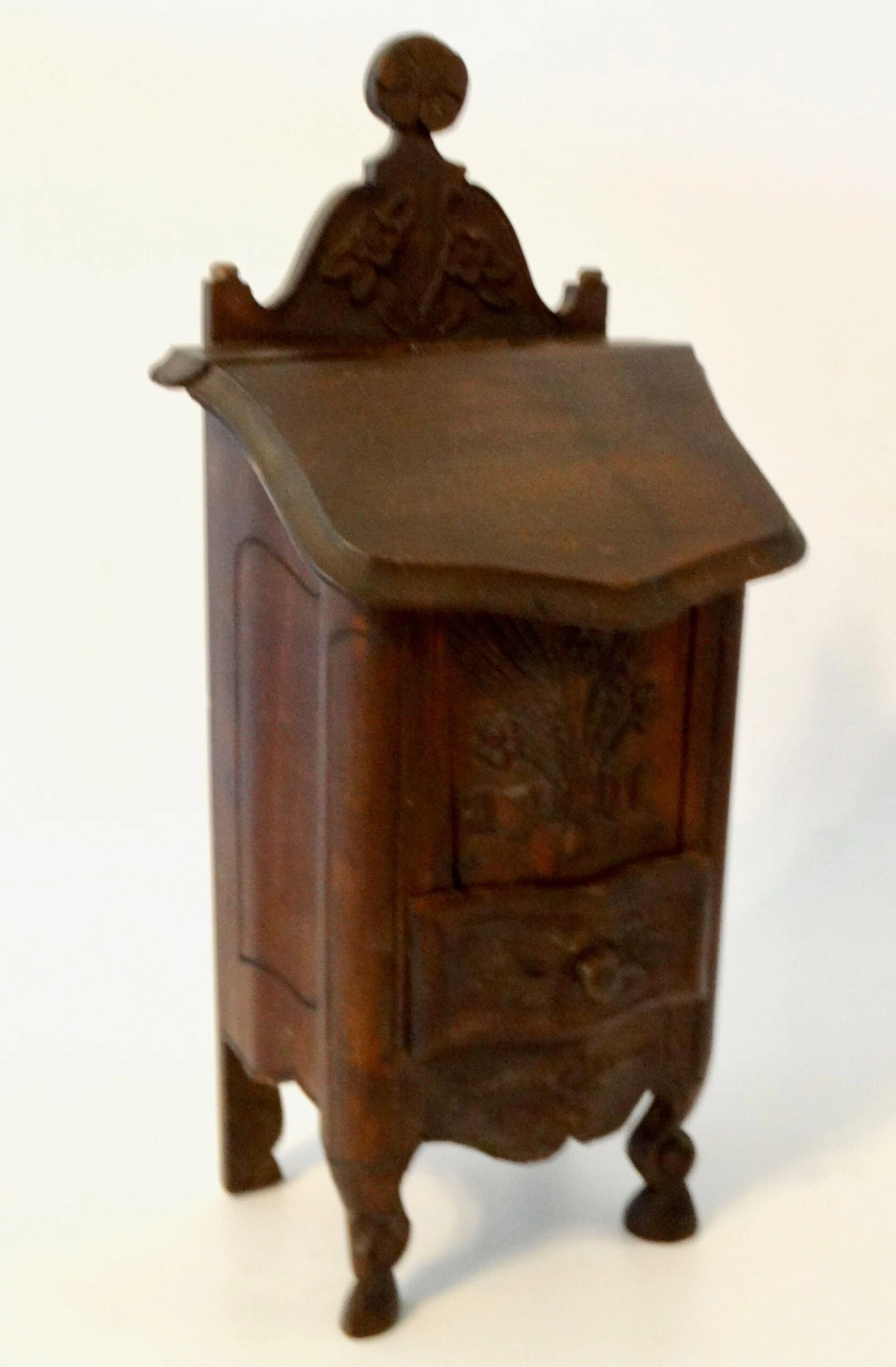 Antique Diminutive French Salt Box Table Cabinet Boite à Sel 10 Antique Diminutive French Salt Box Table Cabinet Boite à Sel - Image 8