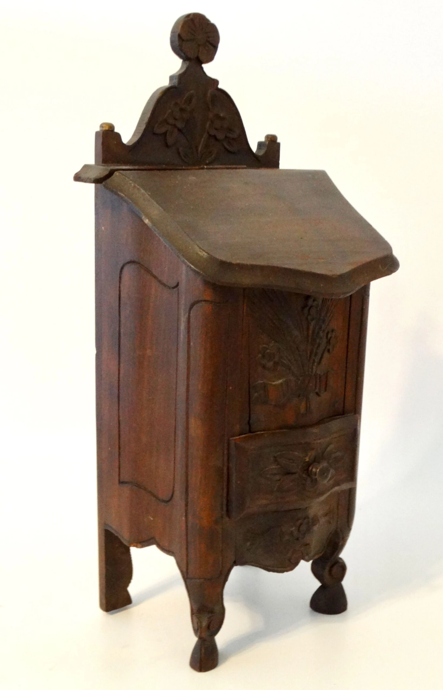 Antique Diminutive French Salt Box Table Cabinet Boite à Sel 4 Antique Diminutive French Salt Box Table Cabinet Boite à Sel - Image 2