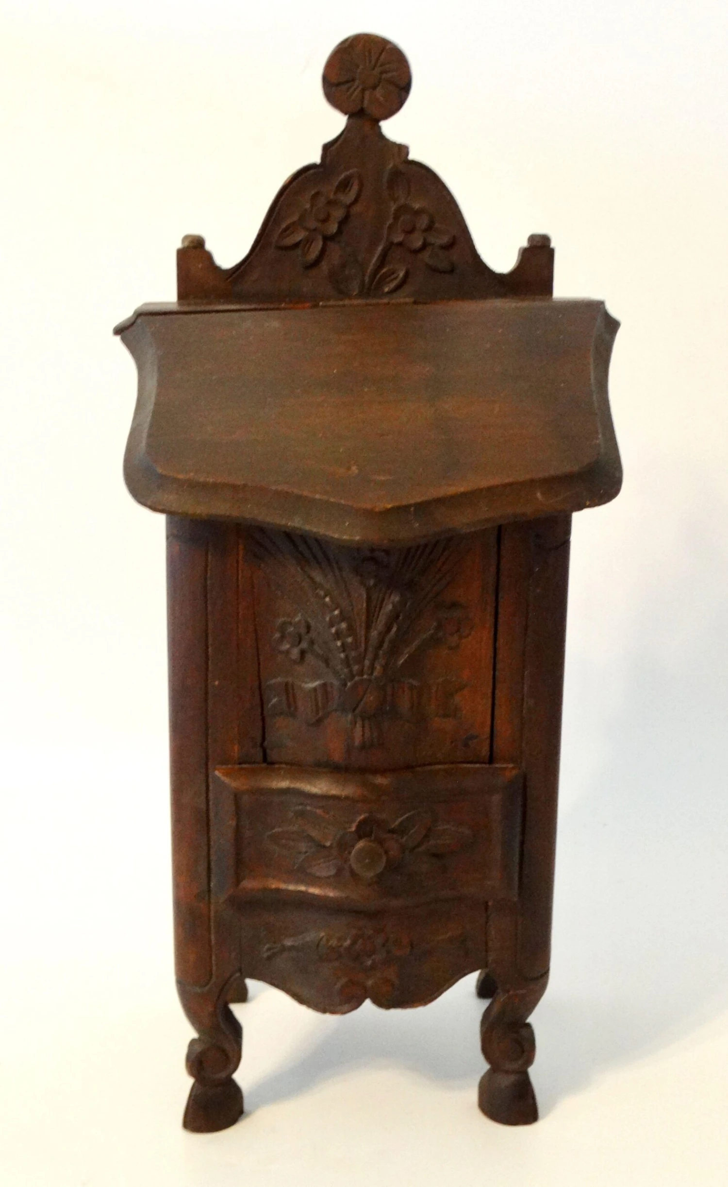 Antique Diminutive French Salt Box Table Cabinet Boite à Sel 5 Antique Diminutive French Salt Box Table Cabinet Boite à Sel - Image 3