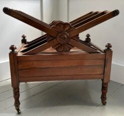 Antique Early 19th Century English Regency X-Form Canterbury Magazine Rack With Single Drawer -CHAIRISH Shop antique early 19th century english regency x form canterbury magazine rack with single drawer 5115